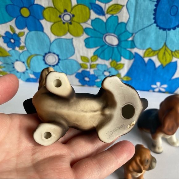 Vintage puppy dog figurine set of 3 basset hound dachshund & boxer puppy - Picture 5 of 7